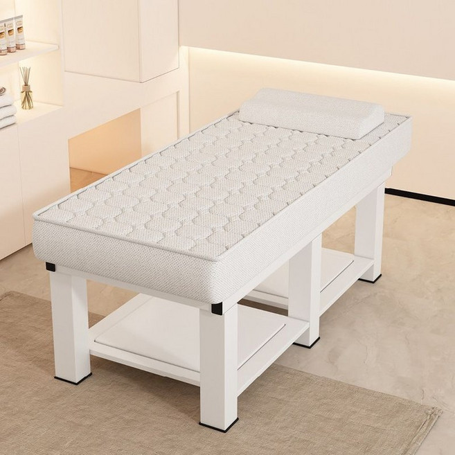 미용전동베드 마사지 왁싱 미용 전동 침대 속눈썹 관리실 베드 피부관리, 플랫 화이트 라텍스 185x70