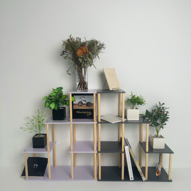 코지테일러 스테얼스 거실 베란다 사이드 화분 정리대 화분대 선반 B131, 블랙