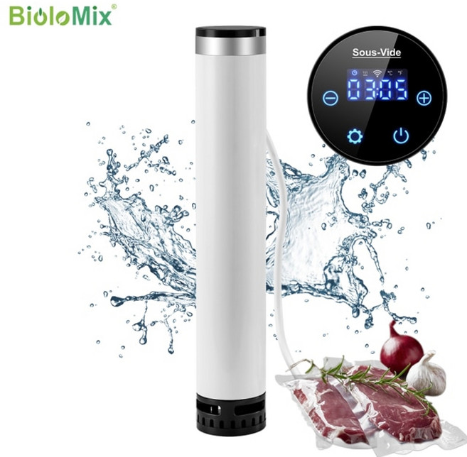 biolomix 4th generation smart wifi 수비드 쿠커 ipx7 열, 흰색 sv-9001