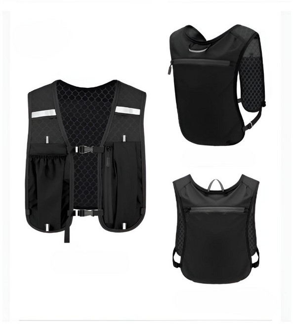블랙체리몰 경량 러닝 조깅 마라톤 등산 조끼 백팩 남여청소년공용, 1개, 검정