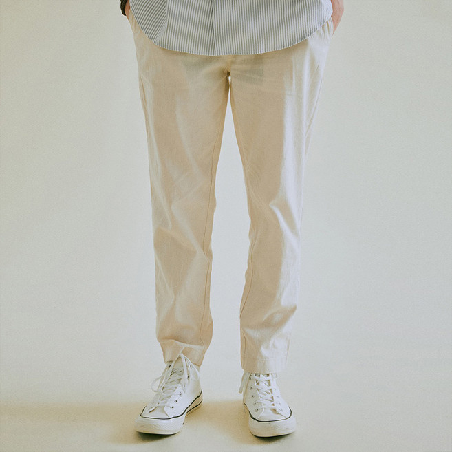 후아유 코튼린넨 테이퍼드 밴딩 팬츠 (WHTAC2423U-T)