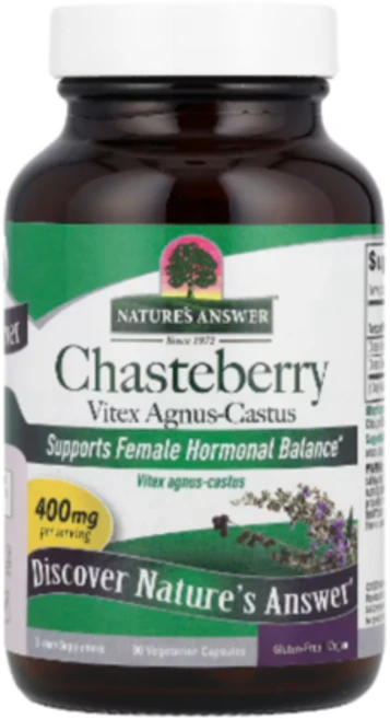 네이처스앤서 체이스트베리 Vitex agnus-castus 400mg 90 베지 캡슐, 1개, 90정 - 쿠팡