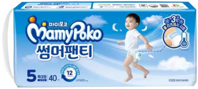 마미포코 썸머팬티 5단계 특대형 남아 40P, 특대형(XL), 40매
