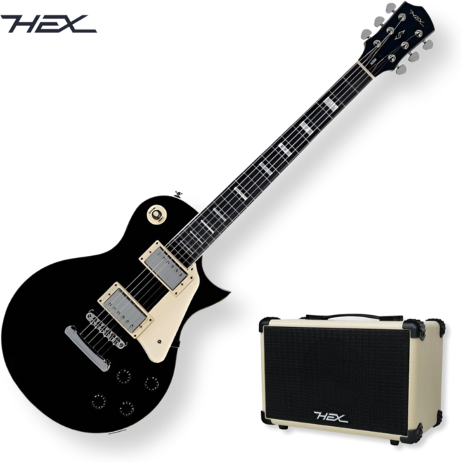 헥스 일렉기타 앰프 패키지 H300 레스폴 입문용 풀패키지, 블랙, 아이보리, 1개