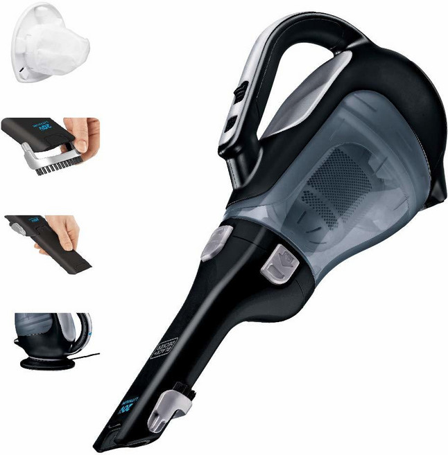 BLACK+DECKER 20V 리튬 이온 배터리 무선 핸디형 청소기 BDH2000L 639681, Black, 20 Volt Handheld Vacuum, Black, 1개