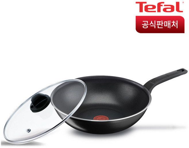 테팔 심플리클린 웍 28cm+정품유리뚜껑, 옵션1, 1개