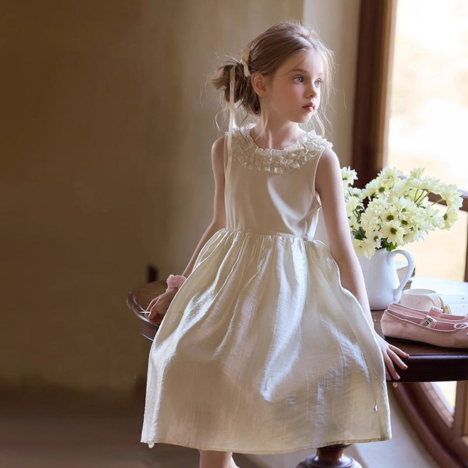 UPPERCUT 여아 공주드레스 화동드레스 결혼식 연주회 콩쿨드레스 러블리 레이스 카라 새틴드레스