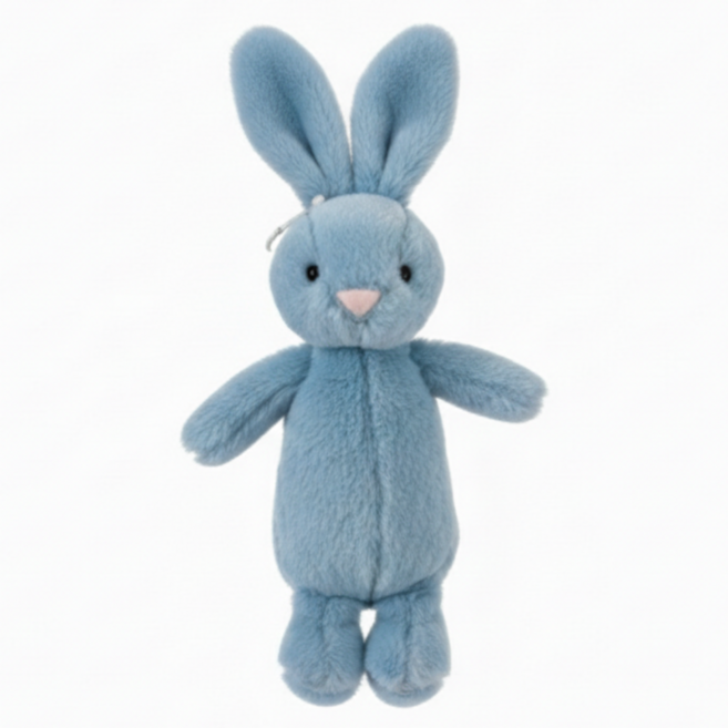 토끼 인형 필통 중학생 초등학생 유치원 선물 봉제 동물 파우치 졸업선물, 1개, 블루
