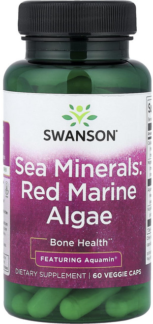 스완슨 씨 미네랄 Red Marine Algae 60 베지캡슐, 4개, 60정