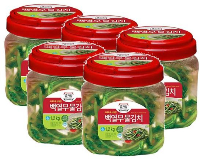 종가 종가집 아삭 백열무물김치(PET), 1.2kg, 5개