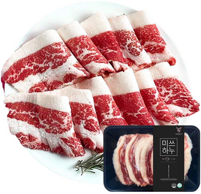 미쓰하누 1++ 한우차돌박이 400g (냉동), 200g, 2개