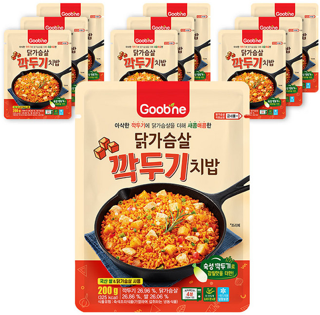 굽네 닭가슴살 깍두기 치밥, 200g, 10개