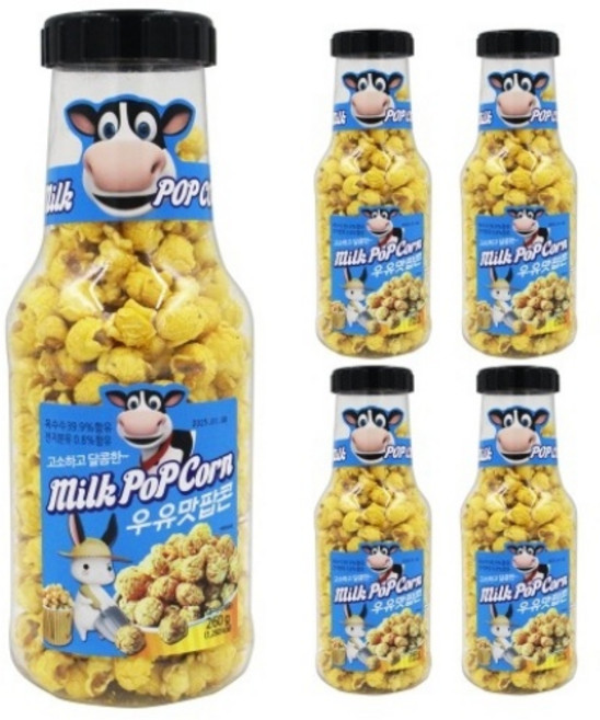 우유맛팝콘 260g 5개 저금통팝콘