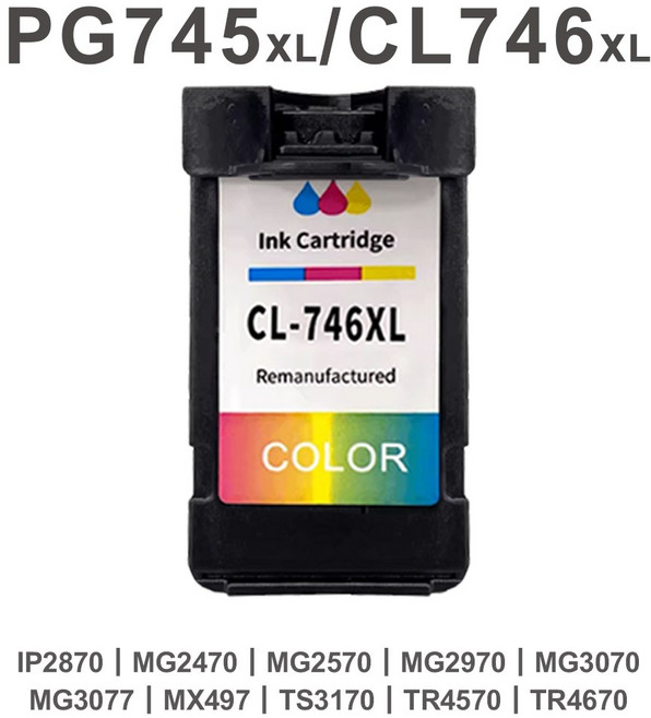 CL-746XL 彩色墨水匣 適用 Canon IP2870 MG2470 MG2570 MG2970 MG3070 MG3077 MX497 TS3170 TR4570 TR4670, COLOR, 1個
