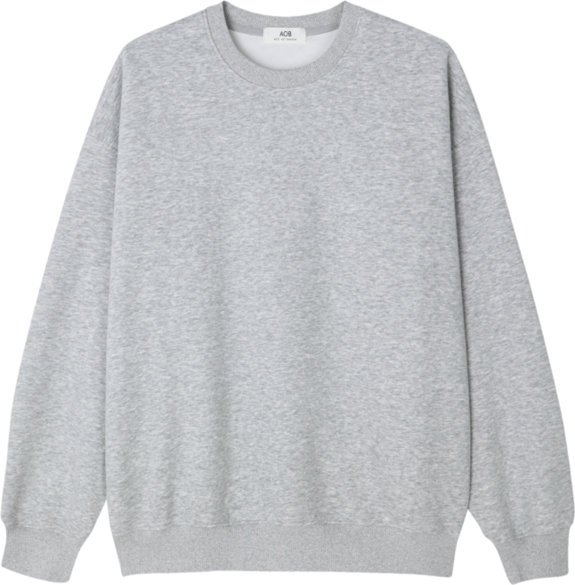A.O.B(AOB) 오버핏 스웨트 셔츠 무지 맨투맨 긴팔 티셔츠 면