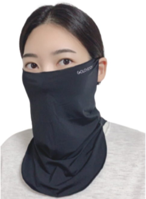쿨스카프 운동할때쓰는 숨구멍 운동 마스크 등산 자외선차단 자전거 러닝 골프 낚시+팔토시 증정, 블랙, 1개