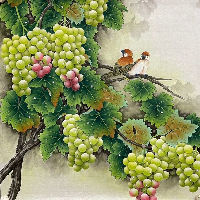 재물포도 부귀새 우드 조각퍼즐 청포도 적포도 행운 건강 재물복 수확하는 과일 동양화 풍수 직소퍼즐 부모님 선물 300 500 1000피스, 부귀새와 재물포도 퍼즐05, 500피스(퍼즐유액없음), 1개