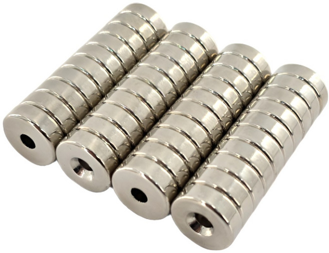 마니코 원형사라자석 지름 15mm x 두께 5mm (홈 6.5mm/내경 4.2mm) D15x5T 네오디움 원형자석, 10개