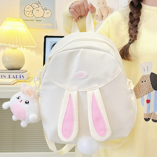 스토리원 U-SSBG053 큐티 토끼 미니 백팩 인형증정