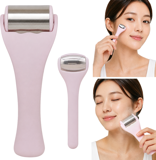 플로우샵 스텐 쿨링 마사지기 아이스 롤러, 2개, 베이비핑크