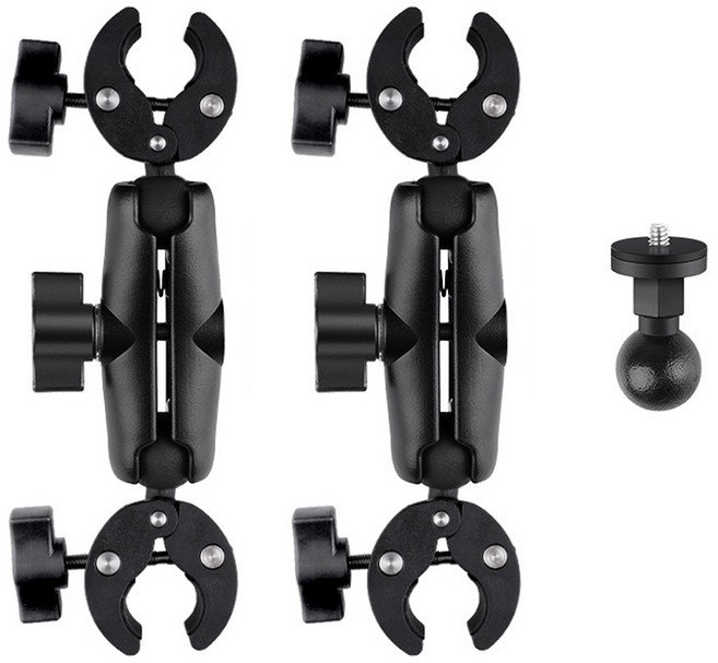 인스타360 액션캠 셀피스틱 장착용 클램프 세트 자전거 오토바이 모터바이크 설치, 1개, AC-C25+C25S