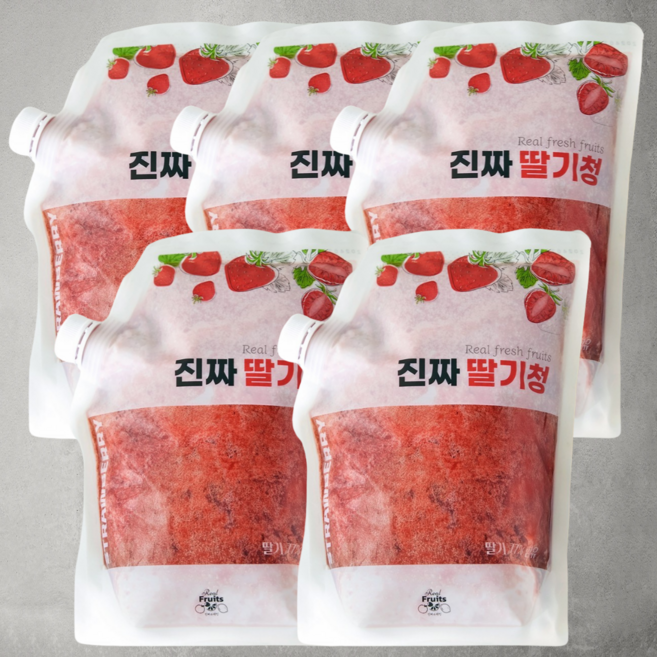 푸드마실 진짜 딸기청 카페용 대용량 수제 과일청, 1kg, 1개입, 5개