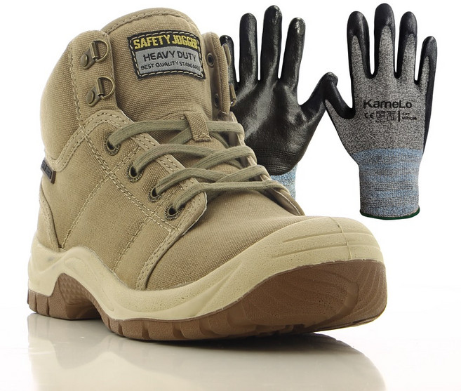 세이프티조거 경량 KCS 6인치 안전화 데저트 (코팅장갑 M 증정), 베이지, 1개