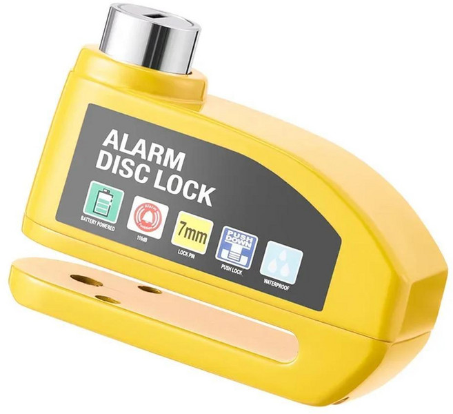 자전거 디스크 브레이크 잠금 장치 알람 전기 오토바이 도난 방지 라이딩 장비, 색상: 1. Orange, 1개