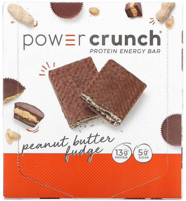 BNRG Power Crunch 프로틴 에너지 바 피넛버터 퍼지 바 12개 개당 40g(1.4oz), 40g, 40g