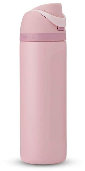 Owala 스테인리스 스틸 물병 709.8ml(24온스) 로즈 쿼츠 핑크 플립 탑 뚜껑, Owala 스테인리스 스틸 물병, 709.8ml(24온