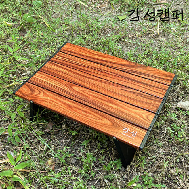 유니티 캠핑 테이블 여행 휴대용 일체형 책상 GMTB001, 우드