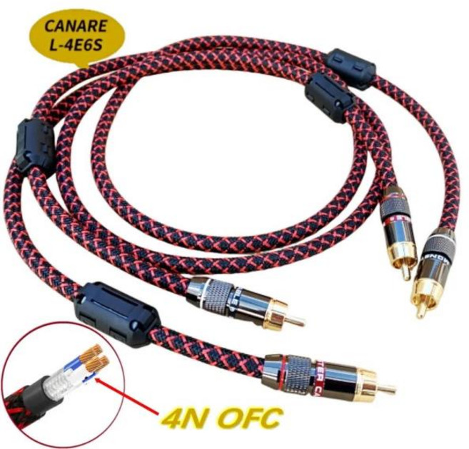 Canare RCA 오디오 케이블 스피커 홈 오디오 비디오 상호 연결 케이블 스테레오 4N OFC 남성-남성 앰프 DAC