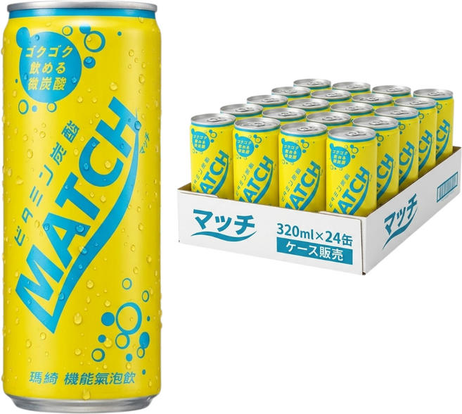 MATCH 瑪綺 機能氣泡飲 鋁罐, 320ml, 24罐