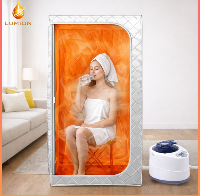 루미온 신형 사우나 사각부스 습식 전신 찜질방 스파 훈증기, 그레이 1인용 세트