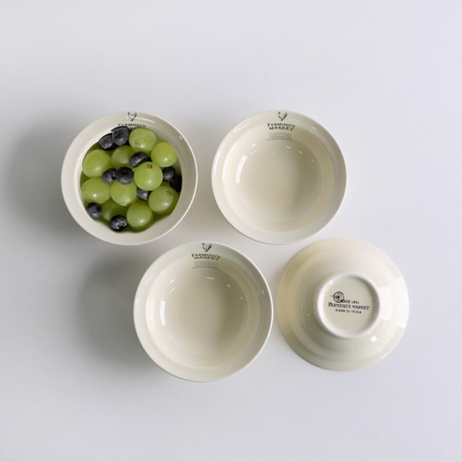 파밍스 마켓 레터링 찬기 12cm 4p세트 앞접시 반찬그릇 세트, 1개