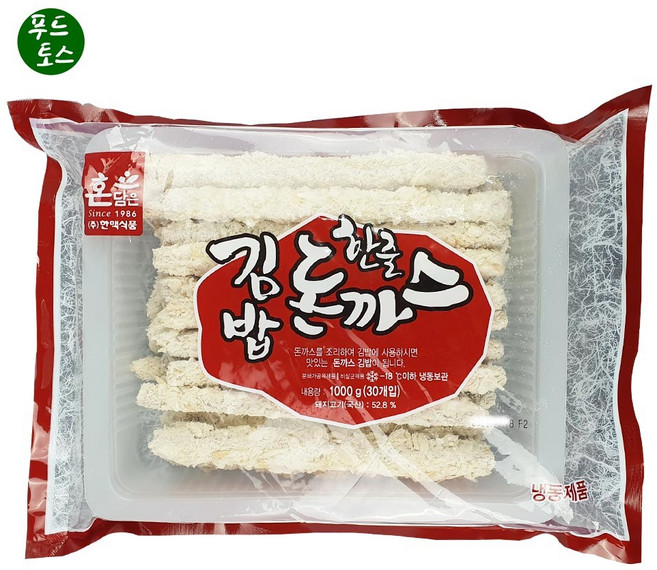 한맥 김밥한줄돈까스 1kg 가공식품 튀김류 가공육제품 돈까스 간식, 1개