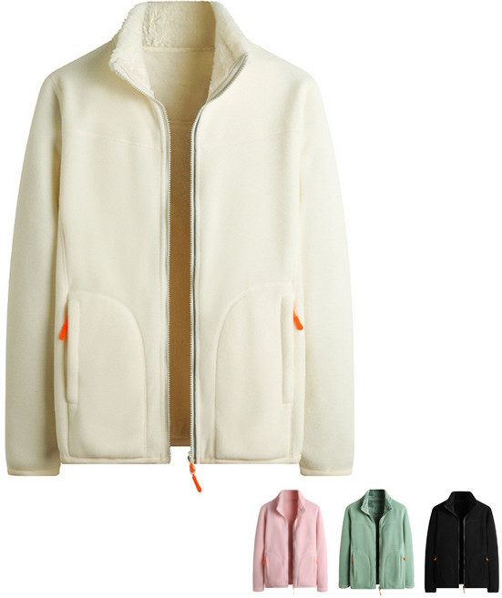 여성용 양면 리버시블 후리스 여자 후리스집업 플리스 자켓