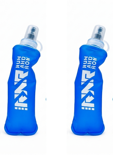 노드오 접이식 러닝물통 소프트 플라스크, 2개, 250ml, 블루