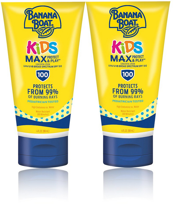 바나나 보트 선크림 118ml 2개 키즈 맥스 SPF 100 선스크린 Banana Boat Kids Tear Free Lotion 118 mL