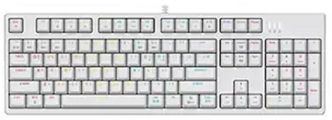 앱코 HACKER 스페셜 게이밍 카일 광축 레인보우LED 유선 일반형 키보드, 화이트, K660 (클릭), 청축