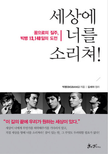 세상에 너를 소리쳐:꿈으로의 질주 빅뱅 13 140일의 도전, 쌤앤파커스, 빅뱅 저/김세아 정리