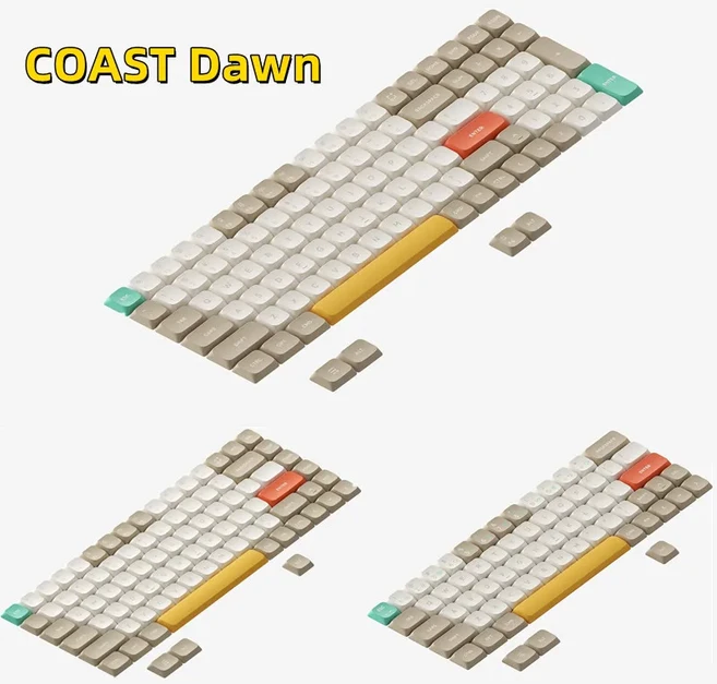 NuPhy nSA 프로필 Shine-through PC 키캡 투명 로우 AIR75/AIR75 V2/AIR96용 에어 시리즈에 적합, 02 For Air60 V2, 02 COAST Dawn