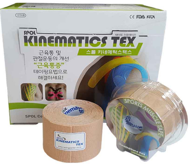스폴 키네메틱스텍스 5cm X 5m 베이지색 SPOL 키네메틱스 기네메틱 근육테이프 몸신, 1롤, 5개