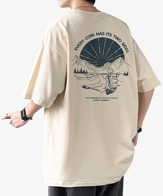 모던바이브 남자 오버핏 프린팅 반팔 티셔츠