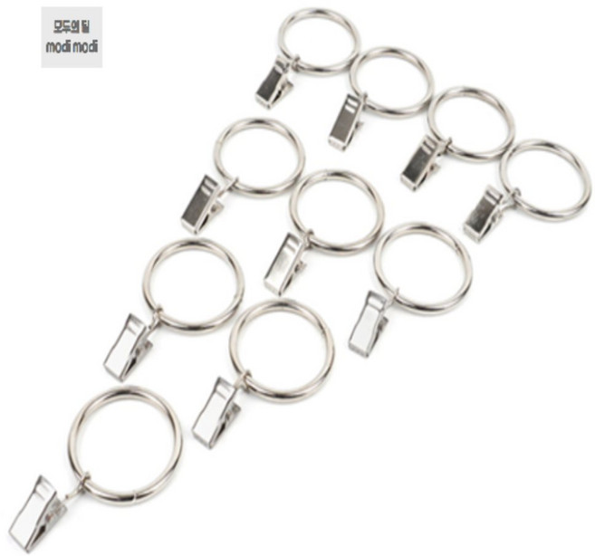 하영디자인 커튼링 집게 실버 커튼링집게핀, 4 x 45mm