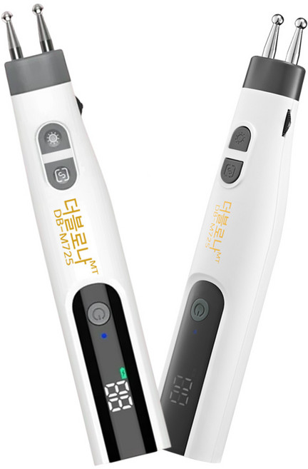 더블로나 관절마사지기 더블헤드마사지펜 최신3세대 다중파마사지기 어깨 팔목 손가락 무릎 발바닥 KC인증, 화이트, 더블로나DB-M725