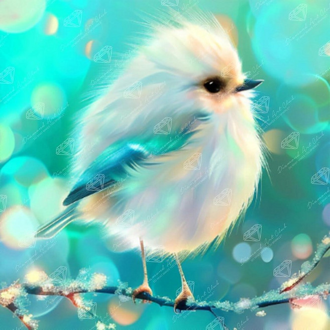 DIAMOND ART CLUB Bird of Joy 다이아몬드 페인팅 키트 성인용 재미있는 DIY 공예 라운드 아트 캔버스 22.8 x 33.8cm 9 13.5인치 13 189, Good Morning - Bird.