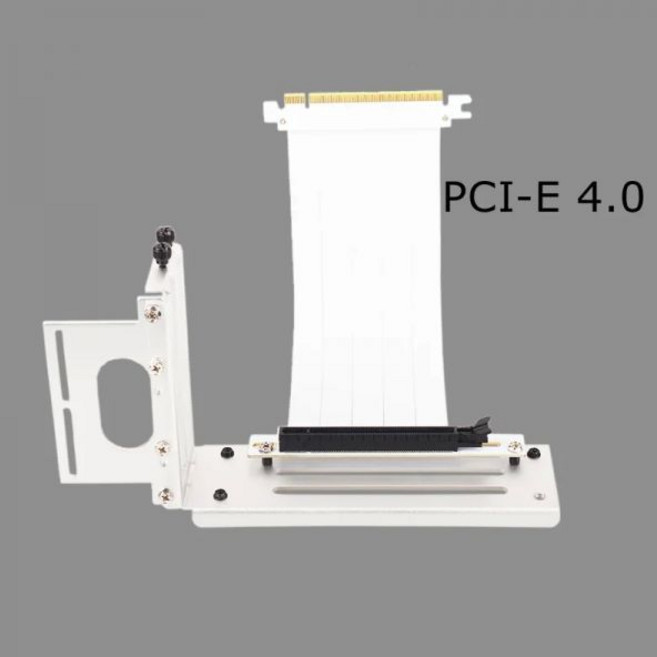수직 브래킷 GPU 홀더 실버 화이트 PCI-E 16x GTX RTX 그래픽 카드 Gen4 PCIe 3.0 4.0 16X 라이저 연장 케이블 ATX PC 케이스, [10] 60CM, 1개