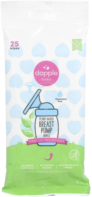 Dapple Baby 식물성 유축기용 물티슈 무향 25매, DappleBaby식물성유축기용물티슈무향25매, 1개 - 쿠팡