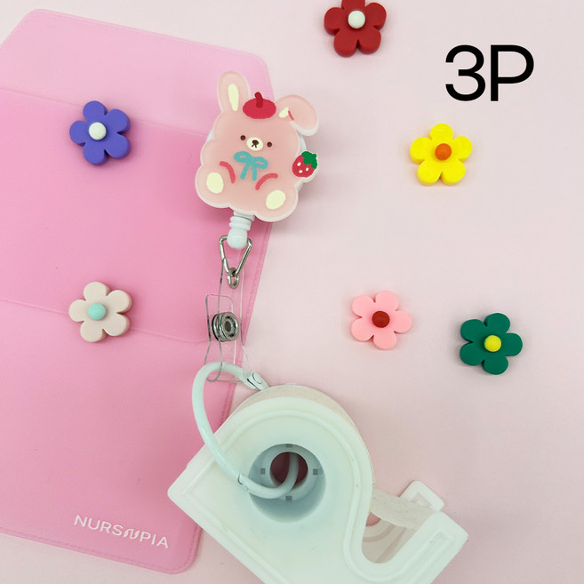 널스포켓 테이프커터기 소프트 동물친구들 테이프걸이 모음, 1개, 핑크토끼모음